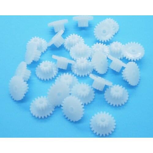 22102B 0.5M Double Layer Gears 22 Teeth/ 10 Teeth POM Plastic Gear Wheel DIY Toy Accessories Module 0.5 (100PCS/LOT)