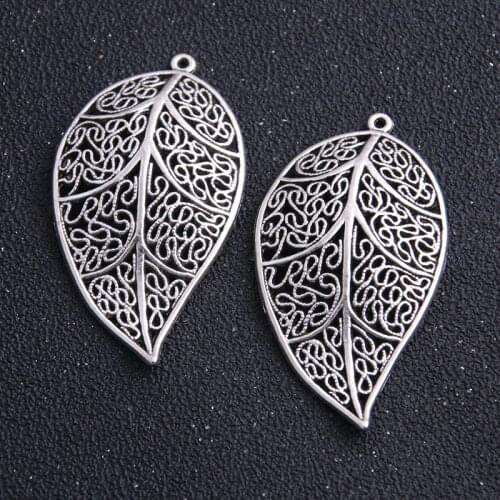 3pcs 31*57mm Antique Metal Zinc Alloy Trendy Cameo Hollow Tree Leaf Charms Jewelry Making Pendant