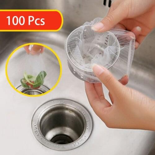 30/100pcs Sink Filter Mesh Kitchen Trash Bag Prevent The Sink From Clogging Filter Bag For Bathroom Strainer Rubbish Bag
