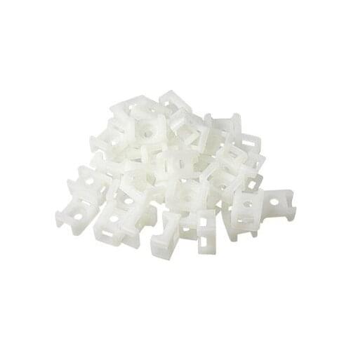 4.5mm Cable Tie Mount Wire Buddle Saddle Type Plastic Holder White 100PCs