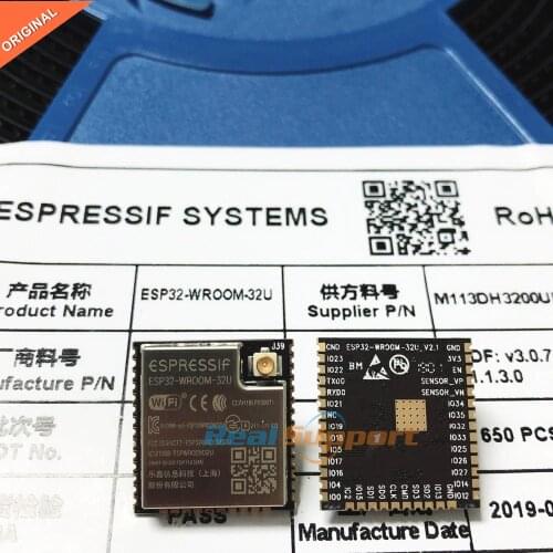 50PCS ESP32-WROOM-32U Wi-Fi+BT+BLE ESP32 Module IPEX antenna connector 32Mbits 4MB Flash Memory Espressif Original