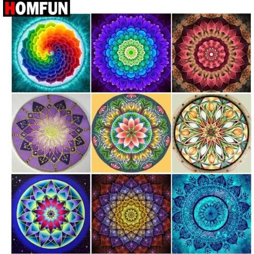 HOMFUN Full Square/Round Drill 5D DIY Diamond Painting "Religion mandala" 3D Embroidery Cross Stitch 5D Home Decor Gift