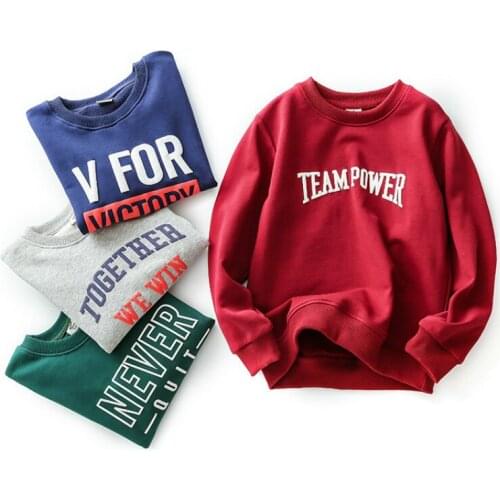 BBD Kids Sweatshirt Boys Spring Cotton Terry Letter Long-Sleeved Sweater Active Fashion Tops New Children 4 5 6 7 Years Clothes