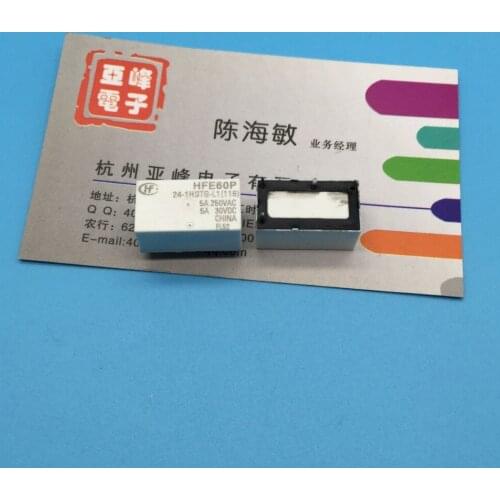 Free shipping lot (10 pieces/lot) HONGFA HF HFE60P-24-1HSTG-L1 24VDC 4PINS 5A Power Relay original New