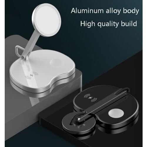 3 in 1 Mag/safe Wireless Charging Station For iPhone 12 Pro Max Mini& Apple i Watch & Airpods/Pro Magnet Phone Stand Qi Charger