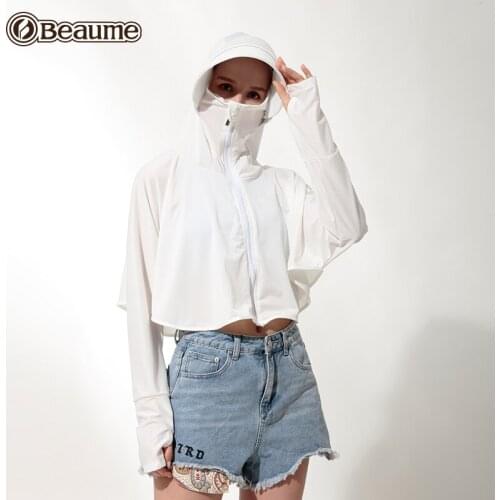 FMB01114 Beaume brand womens Camping Hiking long sleeve sunscreen solid color Sweatshirt