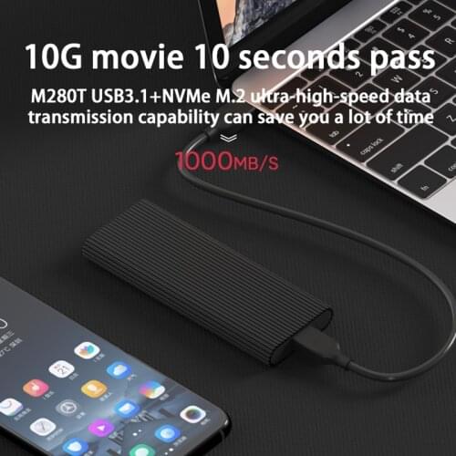 Blueendless Portable SSD Hard Disk Case Usb 3.1 Type C to M.2 NVMe PCIE Msata Hard Drive Enclosure Aluminum SSD Housing Case
