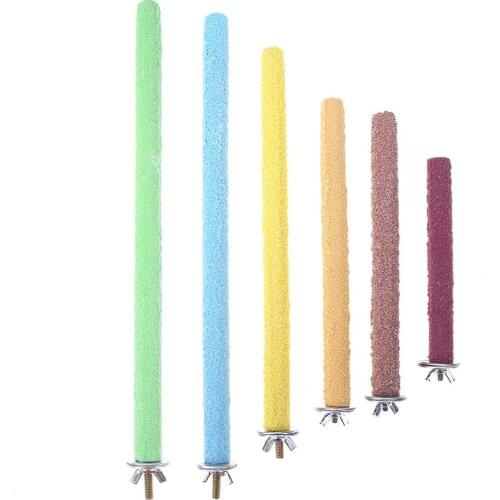 Colorful Pet Bird Cage Perches Stand Platform Paw Grinding Clean Chew Toy