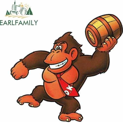 EARLFAMILY 13cm x 12.7cm for Arcade Donkey Kong Cask Wall Car Sticker Refrigerator Bumper Decal Tuning Suitcase Vinyl Car Wrap
