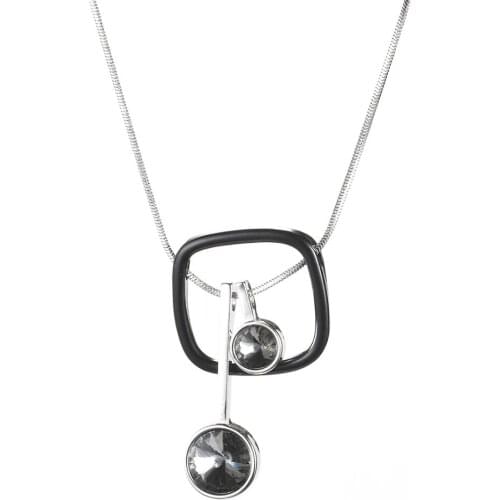 Delicate Geometry Pendants Necklace For Women Summer Style Statement Necklace Crystal Water Drop Design Costume Jewelry