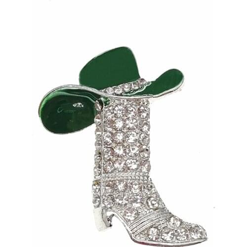 Western Cowboy Cowgirl Hat Boot Brooch Pin Women Fashion Jewelry