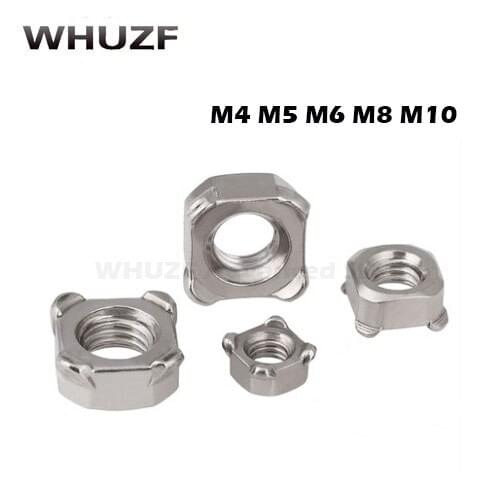 M4/M5/M6/M8/M10/M12 Square Welding Nut 304 stainless steel / Four Corner Welding Nut / Square Spot Welding Nut