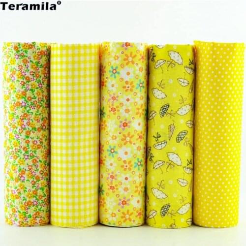 Materials Sewing Plain 5 Pieces 50cm*50cm 5 Free Pattern Cotton Fabric Tissues Different Color Desk and Gift Decoration Art Work