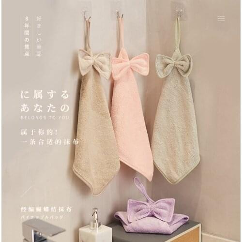 Lovely Hand Towel Quick-Dry Solid Baby Bow Butterfly Plush Kitchen Soft Hanging Bath Wipe Towel towels bathroom Childrens gifts