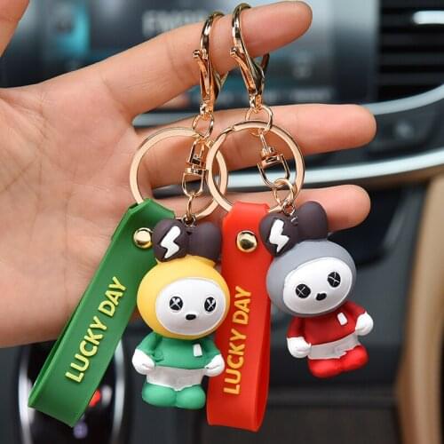Fashion Rabbit Keyring Charm Pendant Animal Lovely Key Chain Bag Ornaments Pendant Kids Toys Doll Key Ring Holder Jewelry EH145