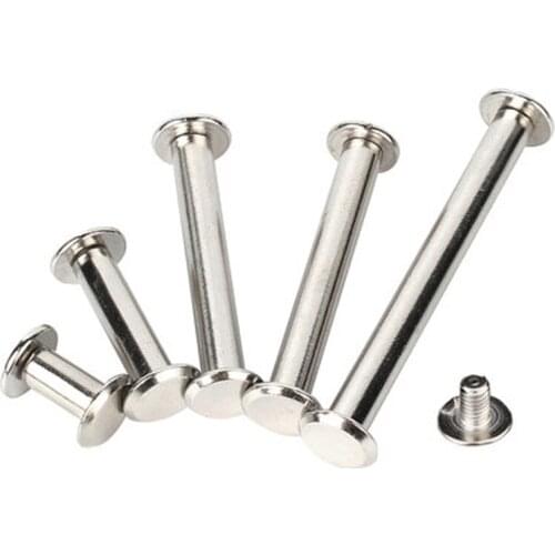 10pcs M4 304 stainless steel butt rivet Album screw Semi-hollow set mother and child rivets 5mm-40mm Length