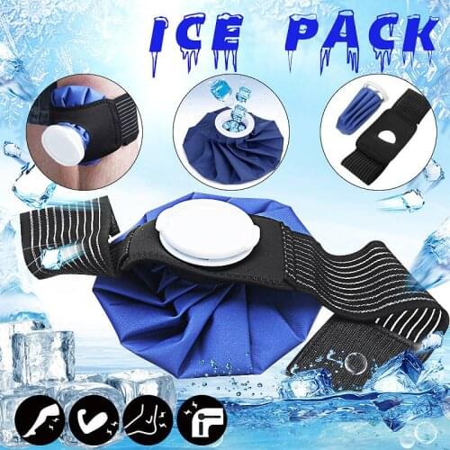 9'' Ice Bag Pack Protector Elastic Tie Belt Set Reusable Knee Head Leg Injury Pain Relief Ice Bag Outdoor Sport First Aid
