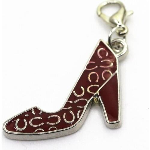 New Arrive 10pcs High Heel Shoe Charms Lobster Clasp Charms Diy Jewelry Accessory For Bracelets Floating Hanging Charms