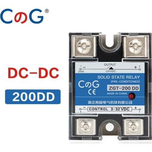 CG SSR-200DD 200A 220V 380V 600V Big Voltage Single Phase JGX DC Control DC Heat Sink 3-32VDC To 5-220VDC DD Solid State Relay