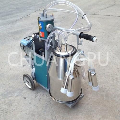 Single bucket piston pump goat milking machine
