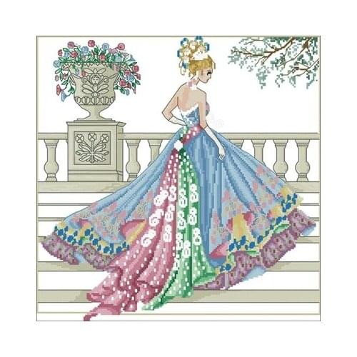 Princess Prom Dress-14ct( Counted Cross Stitch 11CT 14CT 18CT Cross Stitch Kits Embroidery Needlework Sets