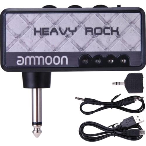 Ammoon Portable Electric Guitar Amplifier Guitar Headphone Amplifier Mini Headphone Amp Built-in Distortion Guitar accessories
