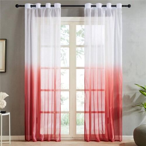 Gradient Sheer Curtains Window Tulle Curtains for Living Room Bedroom Kitchen Home Decor Include Curtain and Tie Rope