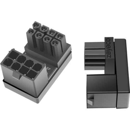 Desktop Computer Graphics Power Steering Connector ATX Adapter Elbow Head, PCI-E 6Pin 8Pin 180 Degree Rotating