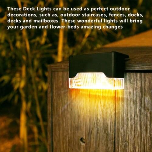 Garden Fence Light 0.12W 3lm Solar Waterproof Garden Landscape Warm Light Automatic Outdoor Stair Lamp Home Lighting Tools