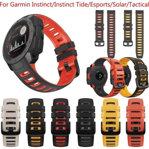 Silicone Sport WatchBand For Garmin Instinct/Instinct Tide/Esports/Solar/Tactical Replacement Watch Band Wristband Strap Correa