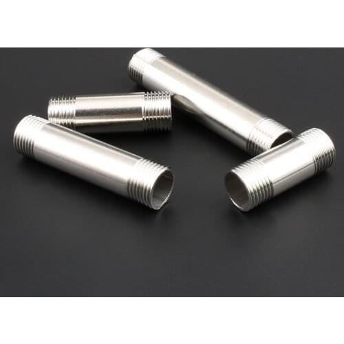 Water connection 1/8" 1/4" 3/8" 1/2" 3/4" 1" 1-1/4" 1-1/2" Male X Male Threaded Pipe Fittings Stainless Steel SS304 100mm Length