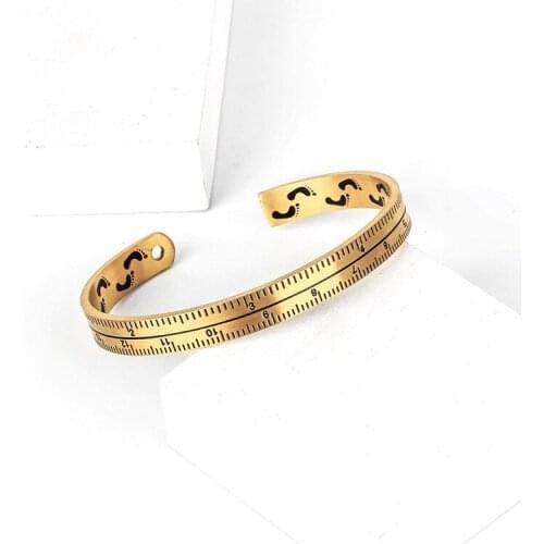 Super Flash Opening Bangles Charm ruler Arm Cuff Bracelets Men Famous Brand Punk Bracelet Retro Titanium Silver Men