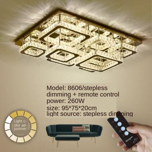 2020 New Modern LED Ceiling Lamp Dimmable 2.4G Remote Control Tricolor LED Ceiling Lighting Fixtures Bedroom K9 Crystal Lamps