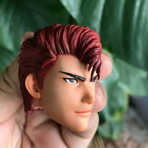 In stock 1/6 Scale male head sculpt of cartoon anime figure hanamichi sakuragi model toys for 12 inch male figure body
