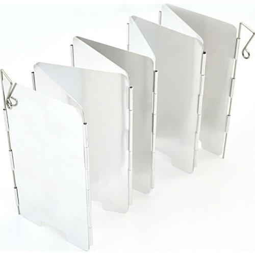 Gas Stove Wind Shield Foldable Outdoor Camping Picnic Cooking Burner Windproof Screen Aluminum Alloy Wind Screen