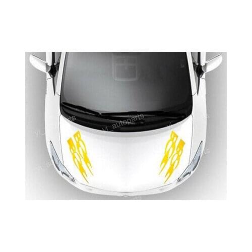 Car Front Hood Body Graphic Vinyl Sticker Decal Blade Eyebrow Blaze Gold 45cm(17 1/2")X14.5cm(5.7")Approx