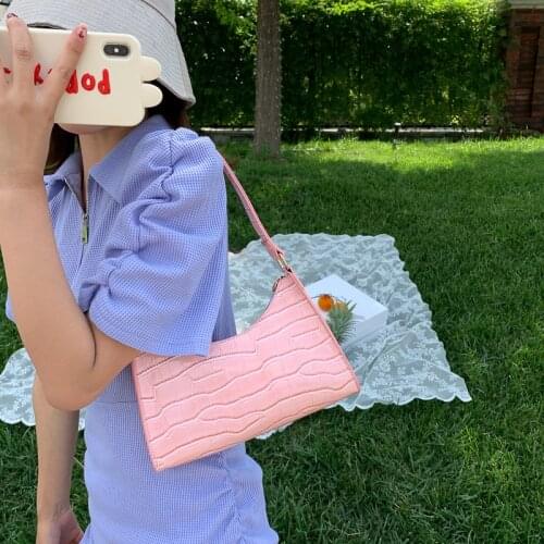 Retro Women Bag Shopping Bag Casual Women Totes Shoulder Baguette Bags Female Leather Solid Color Chain Handbag For Women 2021