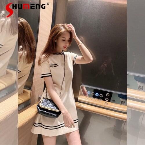 2021 Summer Women Fashion Elegant French Style High-end Mini Dress Pullover Luxury Graceful First Love Sweet Ladies Short Dress