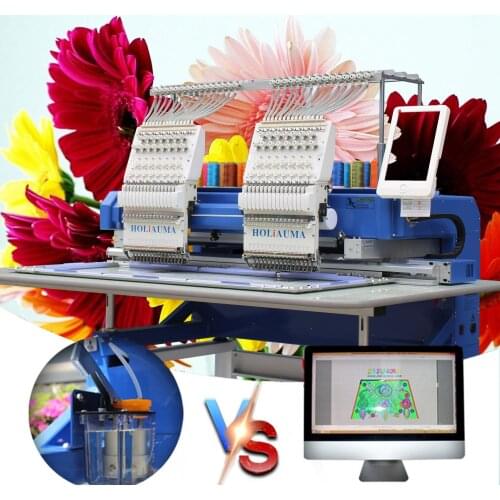 HO1502H computerized 12 /15 needle single head / 2 heads cap, t-shirt industrial swf embroidery sewing machine price