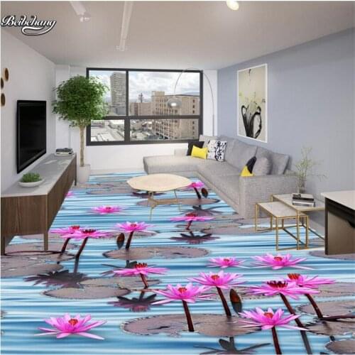 Beibehang 3d custom film large wall painting water lantern 3D floor waterproof wear thickening environmental protection pvc