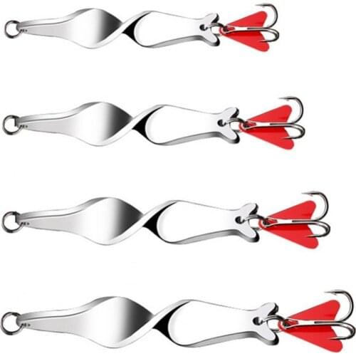 40%HOT 10g 14g 21g 28g Rotating Metal Spinner Spoon Fishing Lure Hard Bait Treble Hook