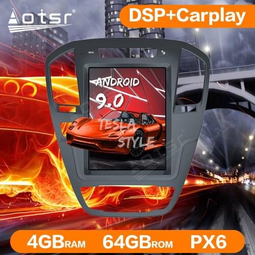 For Regal/lnsignia 2009+ Vertical Tesla Style Android 9 64G PX6 Car Audio GPS Navigation Head Unit Multimedia Player Auto Radio