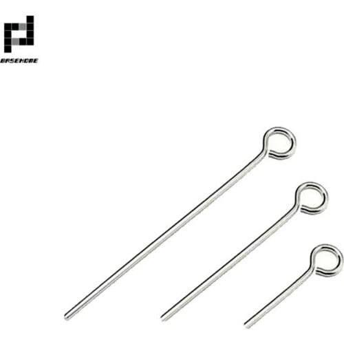 BASEHOME 100pcs/lot 20/30/50mm Stainless Steel Eye Head Pin Needles for DIY Earrings Necklaces Bracelets Jewelry Making