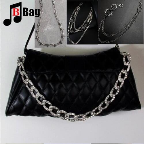 Retro fashion versatile cross pearl chain punk ins fashion bag chain single shoulder slant across bag Pendant DIY Accessories