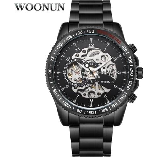 Top Brand Luxury Men Mechanical Watches Fashion Steampunk Men Watches Stainless Steel Skeleton Automatic Watch horloge mannen