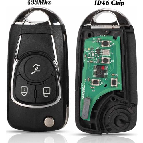 Jingyuqin 3 Button Fob 433MHz With ID46 Modified Car Key Shell Case For Chevrolet Cruze Lova Sail Aveo For Opel Vauxhall Astra H