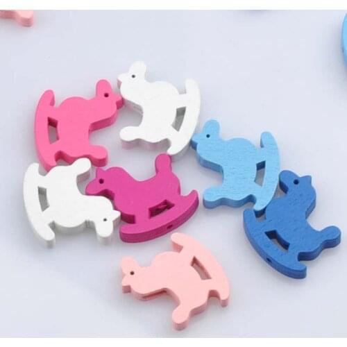 2017 New Mixed Hobbyhorse Pattern Hobbyhorse Wooden Spacer Beads For Jewelry making DIY 23x21mm 100pcs MT1461