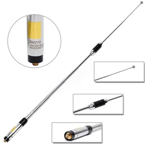 Harvest RH770 Dual Band 144/430MHz High Gain SMA-Female Telescopic Antenna For BAOFENG UV-5R UV-82 BF-888S WALKIE TALKIE RH-770