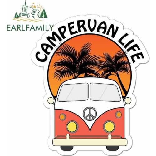 EARLFAMILY 13cm x 10.8cm for Anime Campervan Life Cartoon Funny Car Stickers RV VAN 3D DIY Fine Decal Windshield Bumper Windows