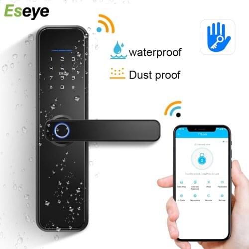 Eseye TTLock Smart Door Lock Fingerprint Door Lock Smart Home Unlock Password IC Cards Security Home Remotely Smart Door Lock